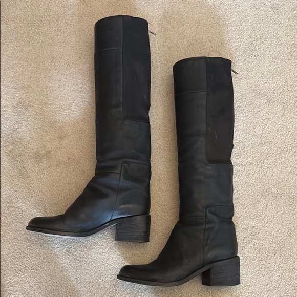 LD Tuttle ‘The Lost’ Women's Black Leather Knee-High Boots-37.5 - Picture 1 of 14